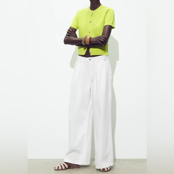 🔥🔥Zara Lime Green Short Sleeve Cardigan - Picture 7 of 7